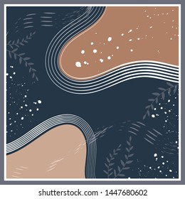 abstract pattern with blue and brown color combination perfect for scarf and hijab design