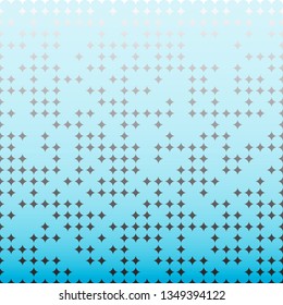 Abstract pattern with blue circles and grey stars. Geometric background. Vector illustration