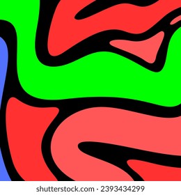 Motif abstrait bleu, vert et rouge est une représentation visuelle d'un concept ou d'une idée plus vaste qui peut être difficile à expliquer en mots. Arrière-plan abstrait coloré avec illusion d'optique
