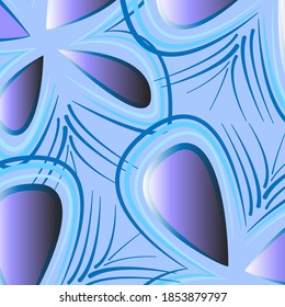 Abstract pattern in blue and purple shades and with a gradient. Vector illustration for fabric, tiles, etc.