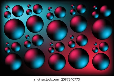 Abstract pattern with blue and red gradient circles on a dark background, creating a futuristic and modern effect.