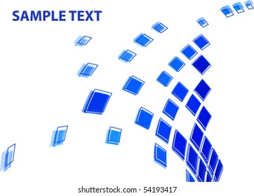 Abstract pattern of blue squares. Vector