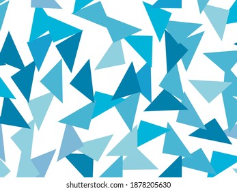 Abstract pattern with blue triangles. Modern geometric banner. Vector illustration. Flat style design.