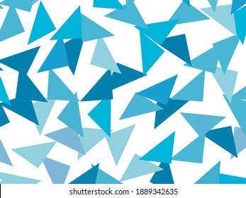 Abstract pattern with blue triangles. Modern geometric banner. Vector illustration. Flat style design.