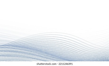 Abstract pattern with bluish waves by thin lines. Subtle vector graphic background