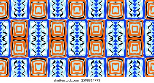 Abstract pattern bohemian design for fabric, wallpaper, wrapping paper, textiles, texture, mosaic, art, clothing, bedsheets, scarf and decor.