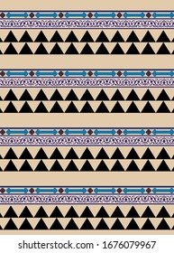 Abstract pattern in boho style. Vector wallpaper with ethnic aztec ornament. Aztec pattern. Folk print template for fabric, paper, post cards, wrapping, t-shirts, etc.