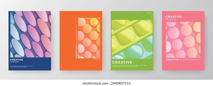 Abstract pattern book cover design set