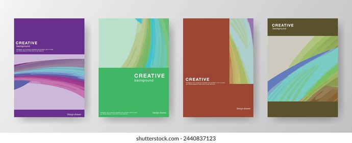 Abstract pattern book cover design set