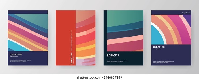 Abstract pattern book cover design set