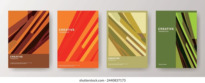 Abstract pattern book cover design set