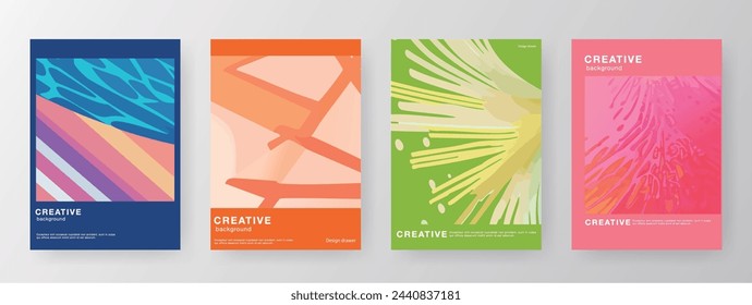 Abstraktes Muster Buch Cover Design Set