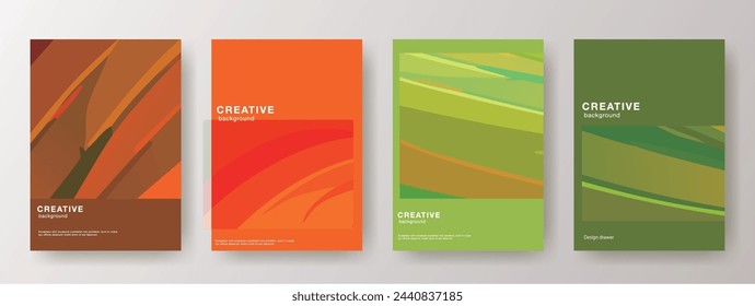 Abstract pattern book cover design set