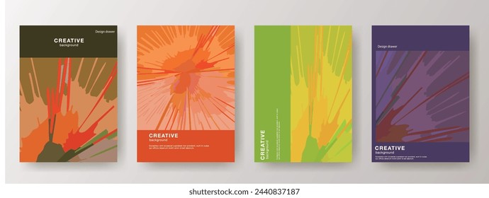 Abstract pattern book cover design set