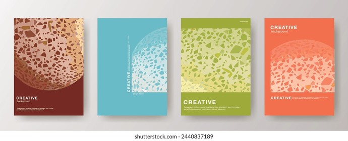 Conjunto de diseño de portada de libro de patrón abstracto