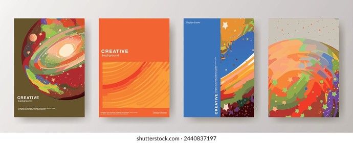 Abstraktes Muster Buch Cover Design Set