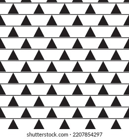 abstract pattern border Seamless black, gray and white triangle stripes Beautiful geometric maze pattern fabric.