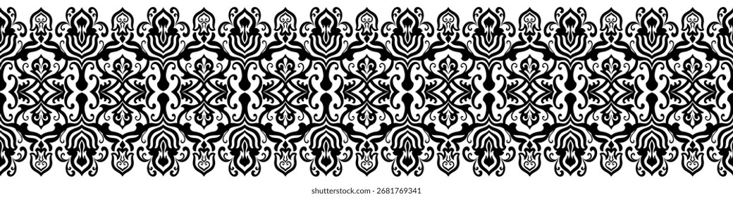 Abstract pattern border, seamless vintage pattern for carpet pattern, fabric border