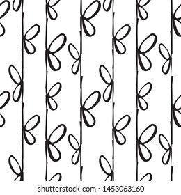 Abstract pattern with bows and stripes. 
Black, white and red.