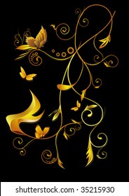 abstract pattern and butterflies