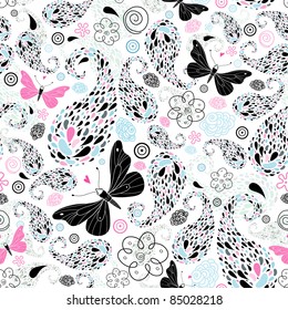 abstract pattern with butterflies