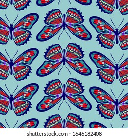 Abstract pattern with butterflies. Vector.