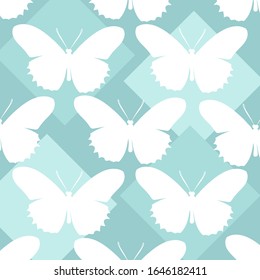 Abstract pattern with butterfly silhouettes. Vector.