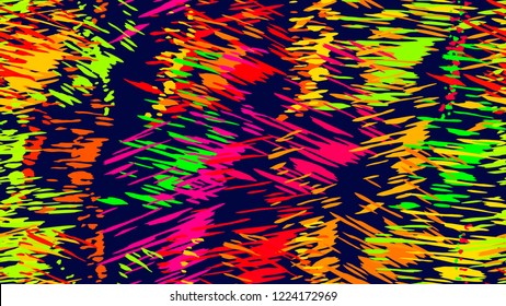 Abstract pattern of chaotic color strokes, dots, scratches The element of effective packaging design, tiles, textiles, backgrounds, wallpapers, covers Brush strokes, strokes, streaks of paint