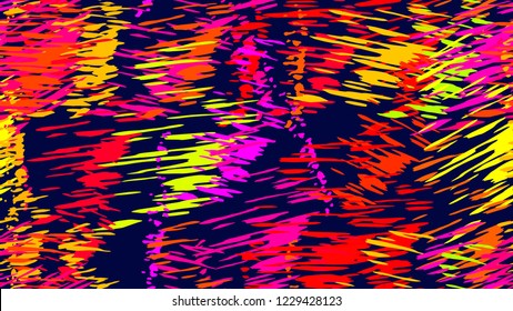 Abstract pattern of chaotic color strokes, dots, scratches The idea of modern packaging design, tiles, textiles, backgrounds, wallpapers, covers Brush strokes, strokes, streaks of paint