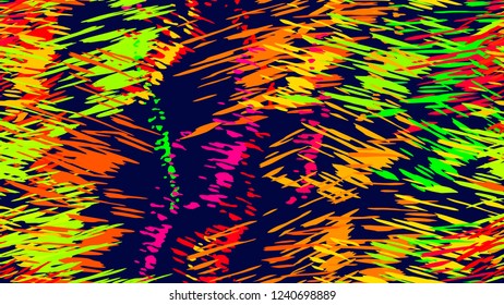 Abstract pattern of chaotic color strokes, dots, scratches. Element for creative design of packaging, tile, textile, background, wallpaper, cover. Brush strokes, strokes, streaks of paint.