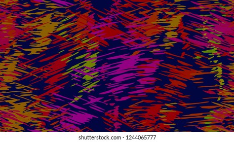 Abstract pattern of chaotic color strokes, dots, scratches. The idea of bright packaging design, tiles, textiles, backgrounds, wallpapers, covers. Brush strokes, strokes, streaks of paint.