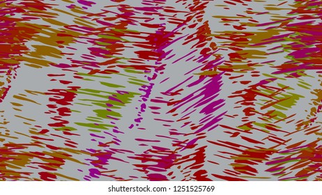 Abstract pattern of chaotic color strokes, dots, scratches. The idea of modern packaging design, tiles, textiles, backgrounds, wallpapers, covers. Brush strokes, strokes, streaks of paint.