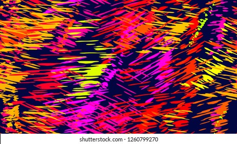 Abstract pattern of chaotic color strokes, dots, scratches. Element for bright packaging, tile, textile, background, wallpaper, cover design. Brush strokes, strokes, streaks of paint.