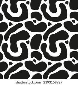 abstract pattern with cheetah motifs. black and white animal seamless pattern. fashion pattern with spots