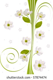 abstract pattern with cherry tree flowers
