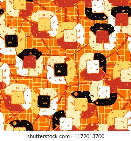 Abstract pattern of children's colors,
against the background of two different colored nets.