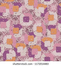 Abstract pattern of children's colors,
against a background of square suns and flowers.