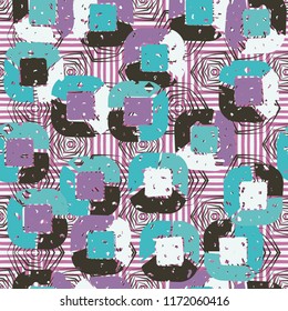 Abstract pattern of children's colors,
against the background of squares and hexagons.