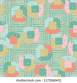 Abstract pattern of children's colors,
against the background of squares and hexagons.