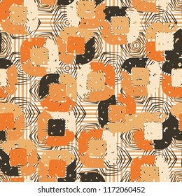 Abstract pattern of children's colors,
against the background of squares and hexagons.