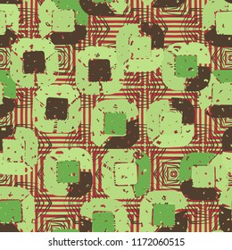 Abstract pattern of children's colors,
against the background of squares and hexagons.