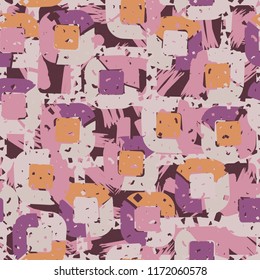 Abstract pattern of children's colors,
against the background of a hole net and brushing with a brush.
