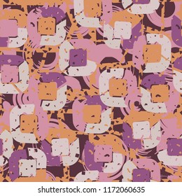 Abstract pattern of children's colors,
against the background of a hole net and circles.