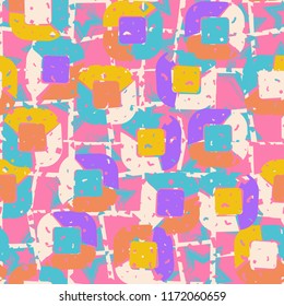 Abstract pattern of children's colors,
against the background of a hole net and five-pointed stars.