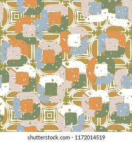 Abstract pattern of children's colors, on the background of half-bubbles and waffle net.