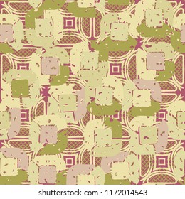 Abstract pattern of children's colors, on the background of half-bubbles and waffle net.