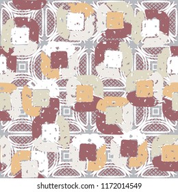 Abstract pattern of children's colors, on the background of half-bubbles and waffle net.
