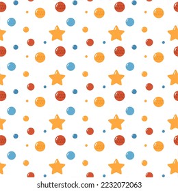 Patrón abstracto con bolas navideñas y estrellas de fondo blanco. Hermoso elemento para tu fondo de Año Nuevo. Elemento decorativo, afiche, tarjetas, impresión.