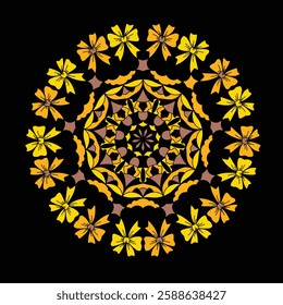 Abstract pattern in a circle. Mandala ornament. Intricate lacy pattern. The spiritual symbol of mindfulness and symmetry.  