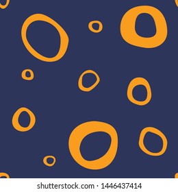 Abstract pattern. Circle Motifs scattered randomly. Seamless vector texture. For fashion prints. Print in hand drawn style. Artistic web and surface design in trendy colors.